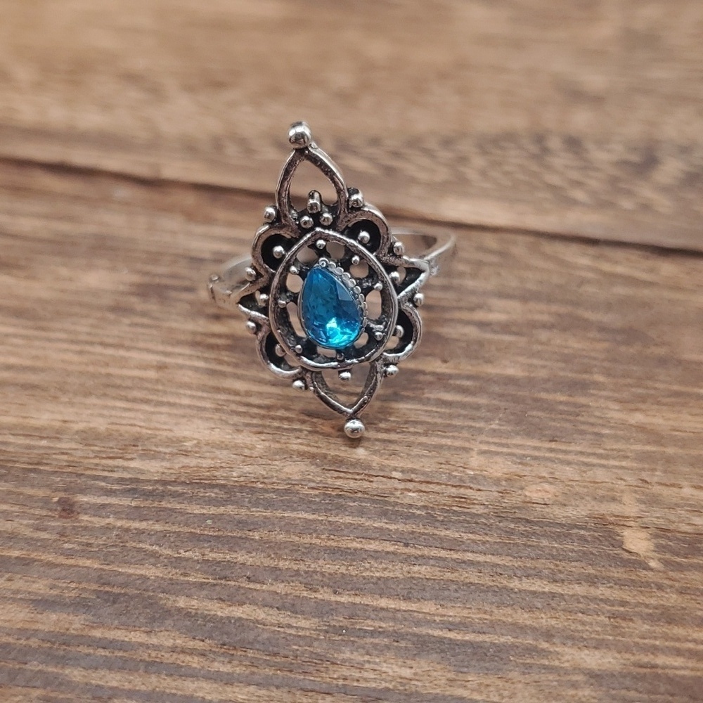 Aquamarine sterling R167 size 6.5